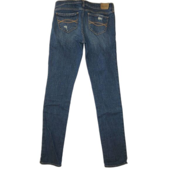 Abercrombie Kids low rise Slim distressed lace stretch jeans denim pants 16 14 - Picture 6 of 6
